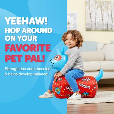 Image showing  Hip Hopper Inflatable Hopping Animal Bouncer, Ages 2+, Supports Up to 85 lbs. Blue Dog