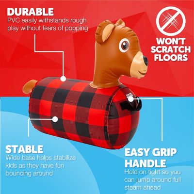 Image showing  Hip Hopper Inflatable Hopping Animal Bouncer, Ages 2+, Supports Up to 85 lbs. Bear