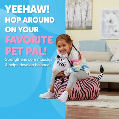 Image showing  Hip Hopper Inflatable Hopping Animal Bouncer, Ages 2+, Supports Up to 85 lbs., Zebra