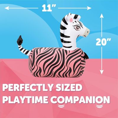 Image showing 5 th Waddle Hip Hopper Inflatable Hopping Animal Bouncer, Ages 2+, Supports Up to 85 lbs., Zebra