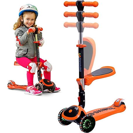 SKIDEE Toddler, Kids Scooter 3 Wheel Scooter, Adjustable, Folding Scooter, Kick Scooters for Kids, Orange