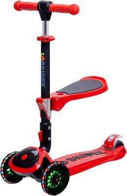 SKIDEE Toddler, Kids Scooter 3 Wheel Scooter, Adjustable, Folding Scooter, Kick Scooters for Kids, Red