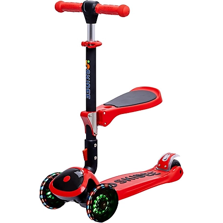 SKIDEE Toddler, Kids Scooter 3 Wheel Scooter, Adjustable, Folding Scooter, Kick Scooters for Kids, Red