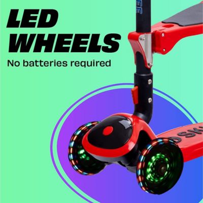 Image showing  Toddlers' 3-Wheel Folding Scooter with Adjustable Seat, Ages 2-12, Red