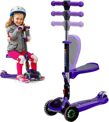 SKIDEE Toddler, Kids Scooter 3 Wheel Scooter, Adjustable, Folding Scooter, Kick Scooters for Kids, Purple