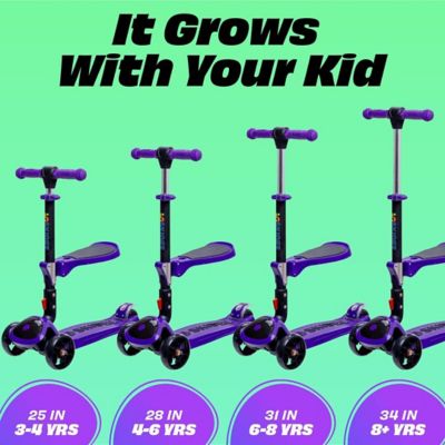 Image showing 5 th SKIDEE Toddler, Kids Scooter 3 Wheel Scooter, Adjustable, Folding Scooter, Kick Scooters for Kids, Purple