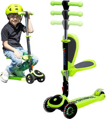 SKIDEE Toddler, Kids Scooter 3 Wheel Scooter, Adjustable, Folding Scooter, Kick Scooters for Kids, Green