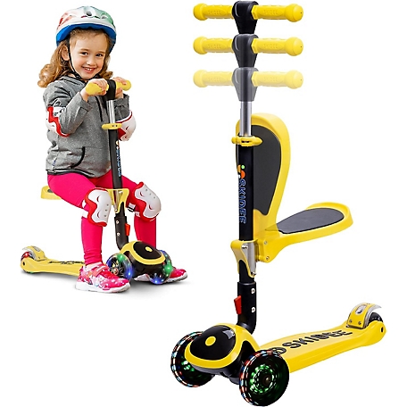 SKIDEE Toddler, Kids Scooter 3 Wheel Scooter, Adjustable, Folding Scooter, Kick Scooters for Kids, Yellow