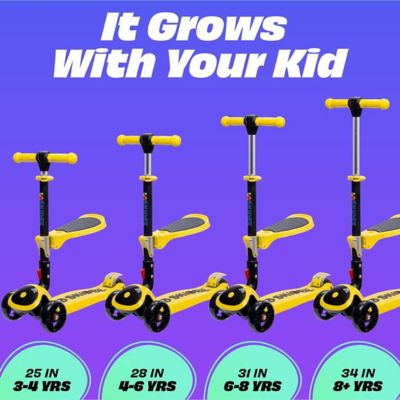 Image showing  Toddler, Kids Scooter 3 Wheel Scooter, Adjustable, Folding Scooter, Kick Scooters for Kids, Yellow