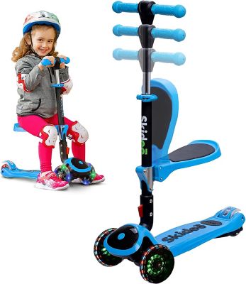 SKIDEE Toddler, Kids Scooter 3 Wheel Scooter, Adjustable, Folding Scooter, Kick Scooters for Kids, Blue