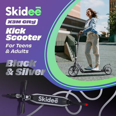 Image showing  Kids' 2-Wheel Folding Kick Scooter with Adjustable Handles, Ages 5 and Up, Black/Silver