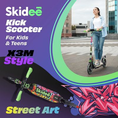 Image showing  Kids Scooter 2 Wheel Scooter, Adjustable Handles, Folding Scooter, Kick Scooters, Ages 5 and Up, Art