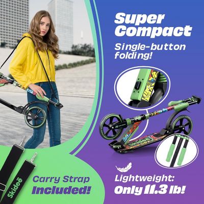 Image showing  Kids Scooter 2 Wheel Scooter, Adjustable Handles, Folding Scooter, Kick Scooters, Ages 5 and Up, Art