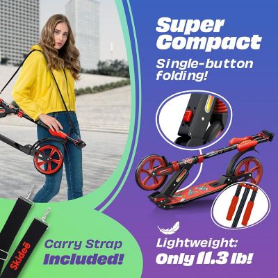 Image showing  Kids Scooter 2 Wheel Scooter, Adjustable Handles, Folding Scooter, Kick Scooters, Ages 5 and Up, Adventure