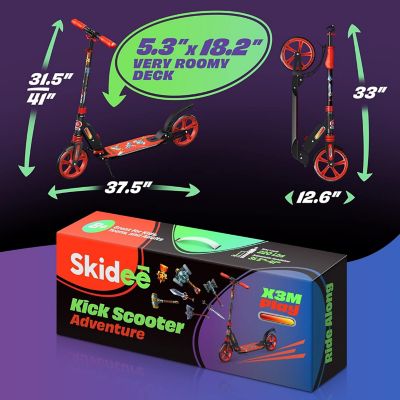 Image showing 5 th SKIDEE Kids Scooter 2 Wheel Scooter, Adjustable Handles, Folding Scooter, Kick Scooters, Ages 5 and Up, Adventure