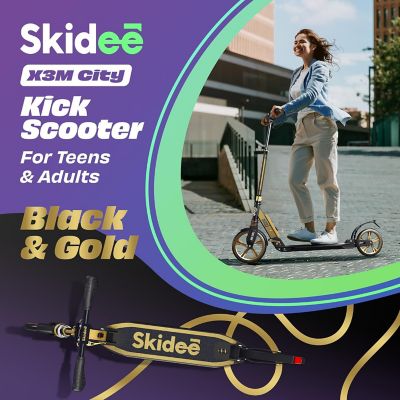 Image showing  Kids Scooter 2 Wheel Scooter, Adjustable Handles, Folding Scooter, Kick Scooters, Ages 5 and Up, Black/Gold