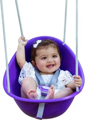 Swurfer Coconut Toddler Swing Baby Swing, 3-Point Adjustable Harness, Blister-Free Rope, Easy Installation, Purple