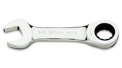 Beta Tools 142C 12-Point Ratcheting Combination Wrench, Stubby, 8mm