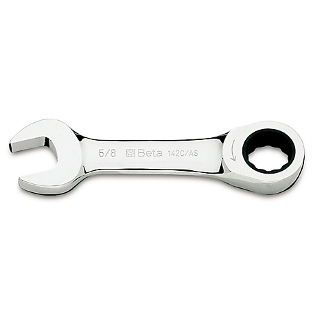 Beta Tools 142C 12-point Ratcheting Combination Wrench, Stubby, 8 mm