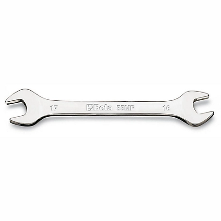 Beta Tools 55MP Double End, Open End Wrench, Bright Chrome-Plated, Metric, 18X19 mm