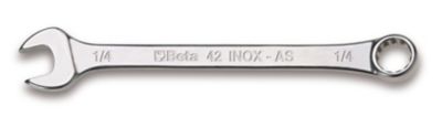 Beta Tools 42INOX AS 12-Point 15 degree Offset Combination Wrench, Stainless Steel, SAE, 1/4 in.
