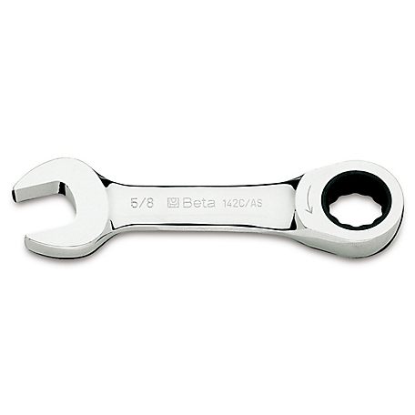 Beta Tools 142C 12-point Ratcheting Combination Wrench, Stubby, 19 mm