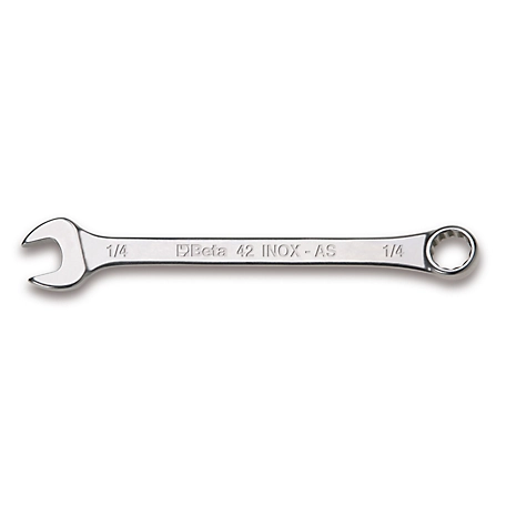 Beta Tools 42INOX AS 12-Point 15 degree Offset Combination Wrench, Stainless Steel, SAE, 1/2 in.