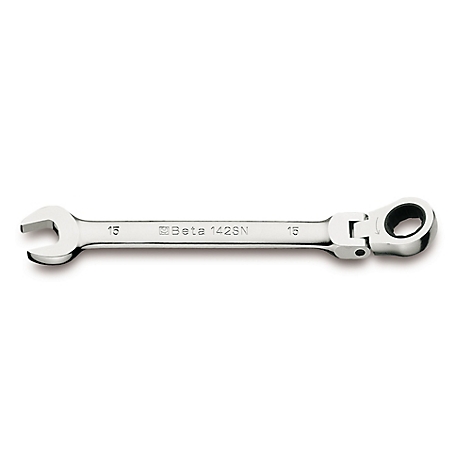 Beta Tools 142SN 12-point Flex head, Ratcheting Combination Wrench, 14 mm