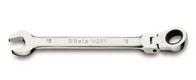 Beta Tools 142SN 12-point Flex head, Ratcheting Combination Wrench, 19 mm