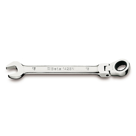 Beta Tools 142SN 12-point Flex head, Ratcheting Combination Wrench, 19 mm