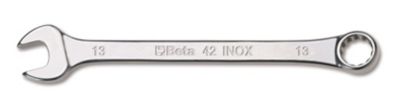 Beta Tools 42 INOX 12-Point 15 Deg. Offset Combination Wrench, Metric, Stainless Steel, Polished Finish, 22mm