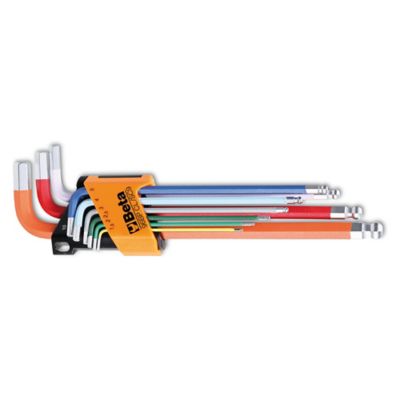 Beta Tools Set of 9 Color coded, Ball End Hex Keys