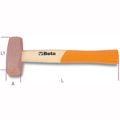 Beta Tools 21 oz. Copper Head 7.5 in. Wood Handle Drilling Hammer