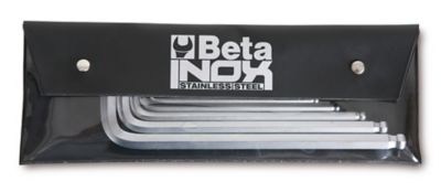 Beta Tools Set of 6 Ball end Hex Keys in Plastic Tool Pouch, Inox Stainless Steel