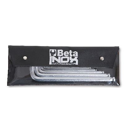 Beta Tools Ball End Hex Keys in Plastic Tool Pouch, Inox Stainless Steel, 8 pc.