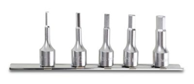 Beta Tools 910ME/SB5 Set of 5 3/8 in. Drive Hex Bit Sockets on Rail