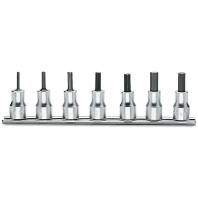 Beta Tools 910PE/SB7 Set of 7 3/8 in. Drive Hex Bit Sockets on Rail