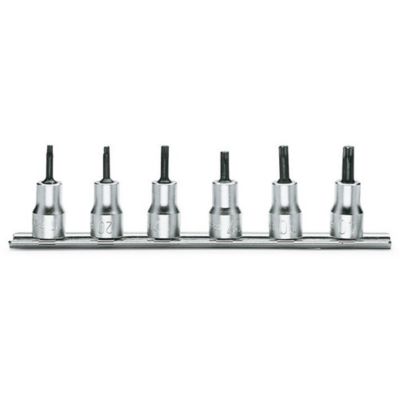 Beta Tools 910TX/SB6 Set of 6 3/8 in. Drive Torx Head Sockets on Rail