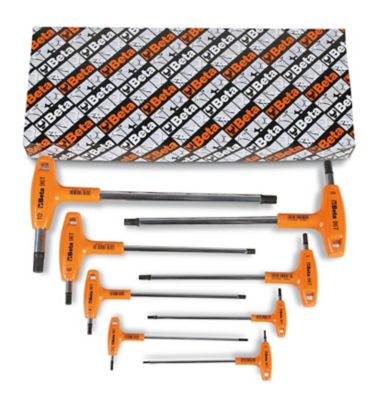 Beta Tools 96T/S8 Set of 8 Hex Key Wrenches with High Torque T-Handle, Metric 2-10 mm