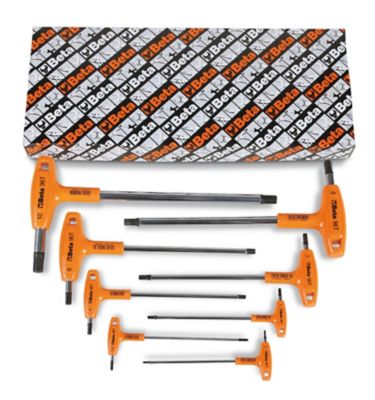 Beta Tools Assorted 96T/S8 Hex Key Wrenches with High Torque T-Handle, Metric 2-10 mm, 8 pc.