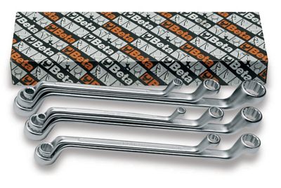 Beta Tools 90/S8 Metric Double-End 12-Point Deep Offset Box End Wrenches, 8 pc.