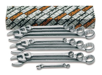Beta Tools 42AS 15 Deg. Offset Combination Wrenches, SAE, Chrome-Plated, 1/4 - 1 in., 13 pc.