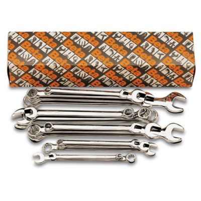 Beta Tools 42LMP 12-Point 15 Deg. Offset Combination Wrench Set, Long Series 8-22 mm, 14 pc.