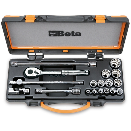 Beta Tools 18 pc. 3/8 in. Drive Socket and Accessories Set, 910AS/MBM C18 , 9100926