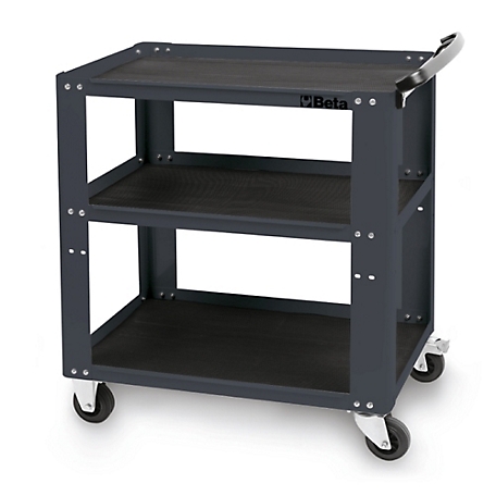 Beta Tools C51-G Easy Trolley 3-Shelf Shop Cart, Gray