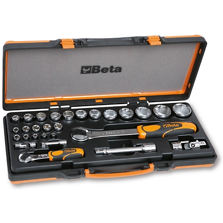 Beta Tools 902A/C22 28-piece 1/4" and 1/2" Drive Socket and Accessories Set