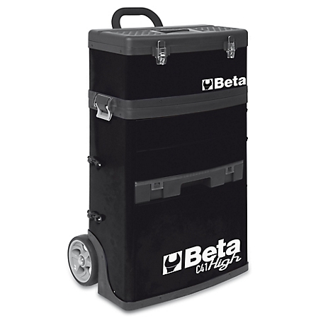 Beta Tools Two-Module Rolling Tool Chest, Black