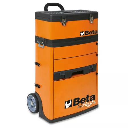 Beta Tools Two-Module Rolling Tool Chest Orange Rolling Tool Cabinets