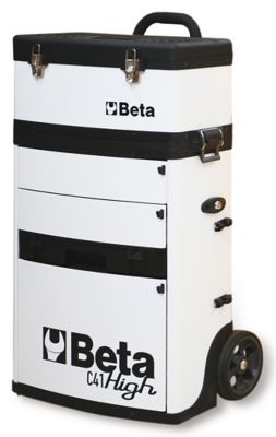 Beta Tools Two-Module Rolling Tool Chest, White