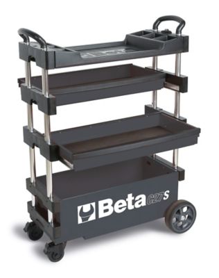 Beta Tools C27S Collapsible Rolling Tool Cart, Black